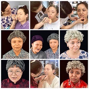 #陽洋零基礎學員第一次老人妝 #樂清哪里有學化妝 #老人妝怎么畫？